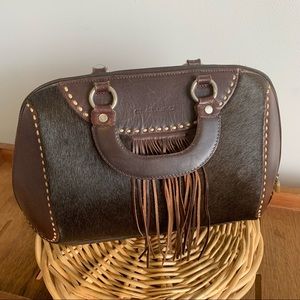 Vintage Alaluna leather and pony/calf hair purse